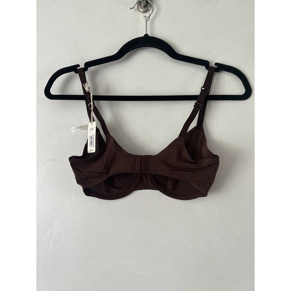 NWT Aerie Smoothez Brown Microfiber Mesh Unlined Underwire Full Coverage Bra 34C - Picture 4 of 8